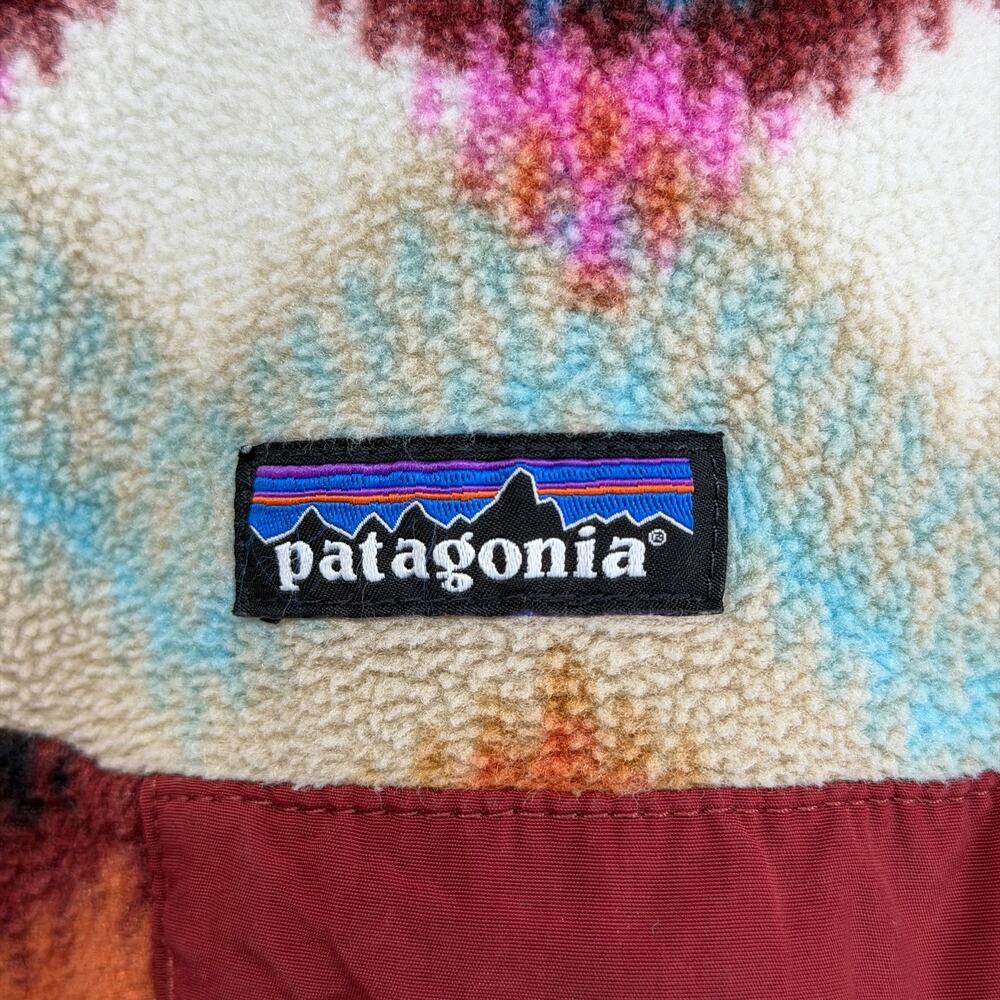 PATAGONIA Fleece Womens XL Lightweight Synchilla Snap-T Aztec Timber Twist Red - Picture 8 of 13